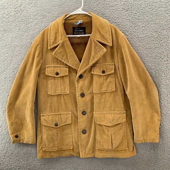 Sears Roebuck Other - Vintage 70s Corduroy Jacket Mens Size 44 Tan Sears Sportswear Fur Lined Pockets